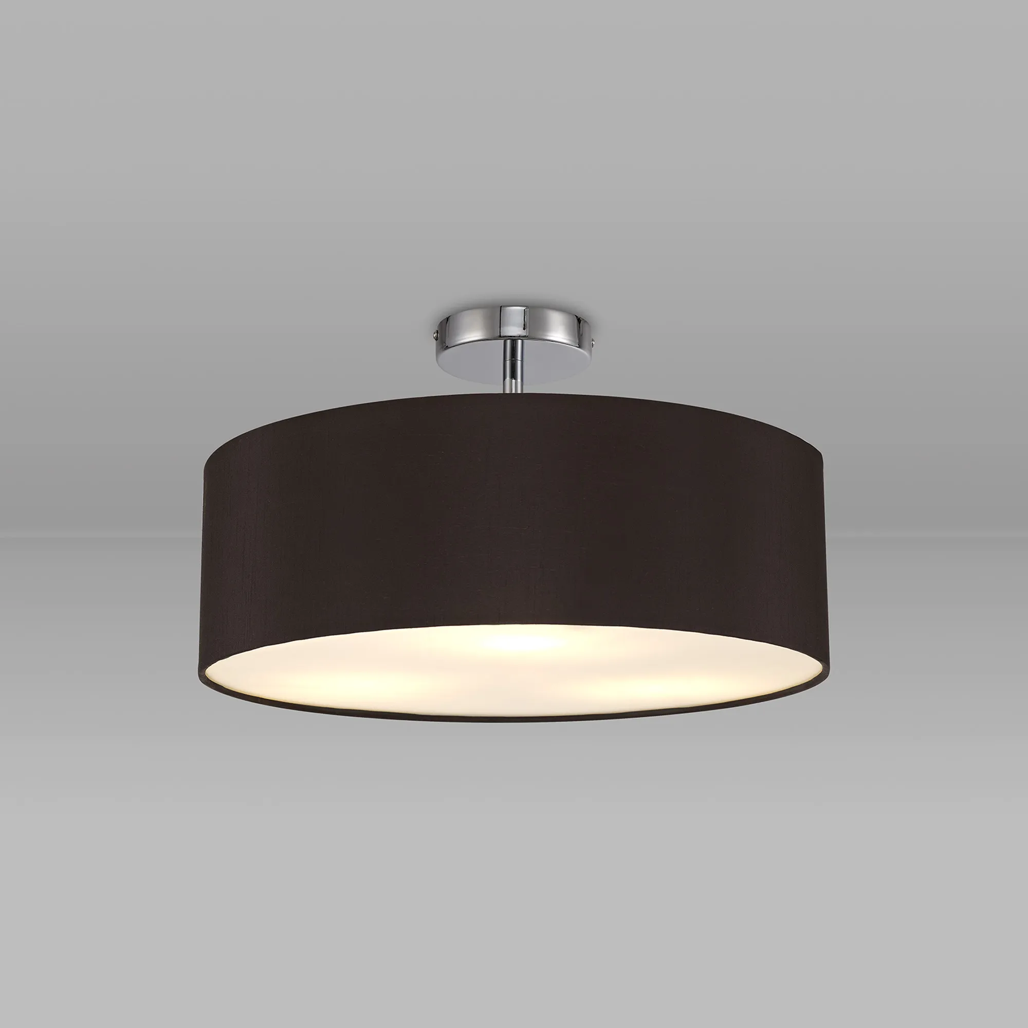 Baymont 45cm, Semi Flush 3 Light Polished Chrome, Black/White DK0695  Deco Baymont CH BL